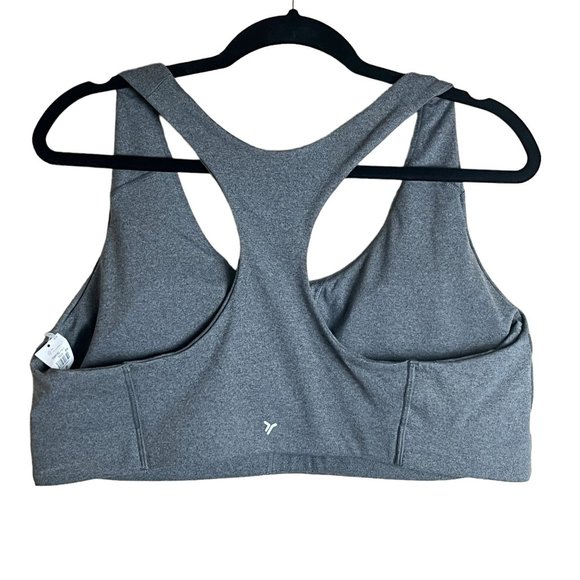 Old Navy Active Medium Support PowerSoft Go-Dry Sports Bra Grey Plus Size 2X - Picture 3 of 6